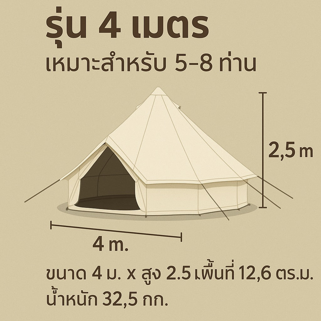 Wiman Canvas Bell Tent ตั้งกลางธรรมชาติ โทนอบอุ่น