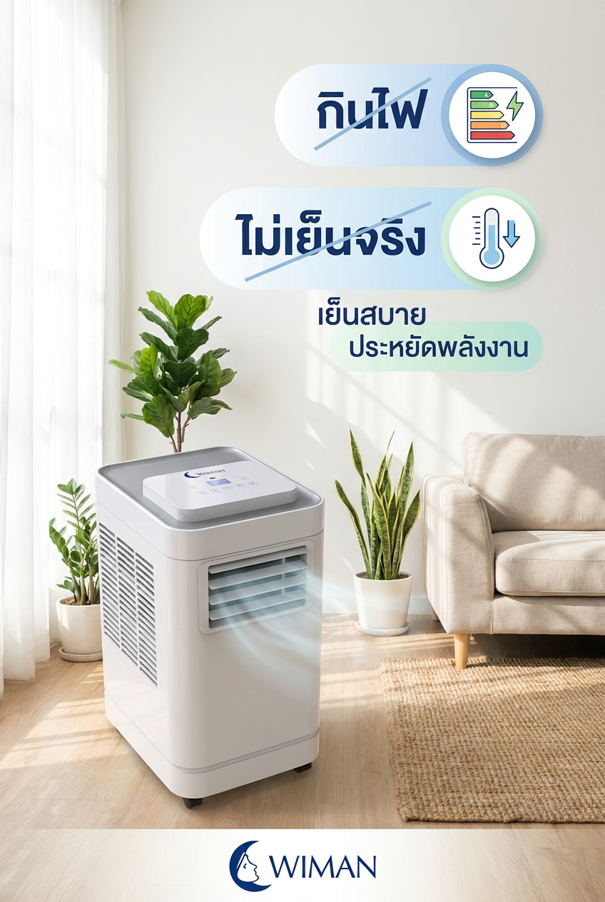 แอร์เคลื่อนที่ 12000 BTU กินไฟจริงไหม? วิมานแอร์ (WIMAN Air) ตอบทุกข้อสงสัย