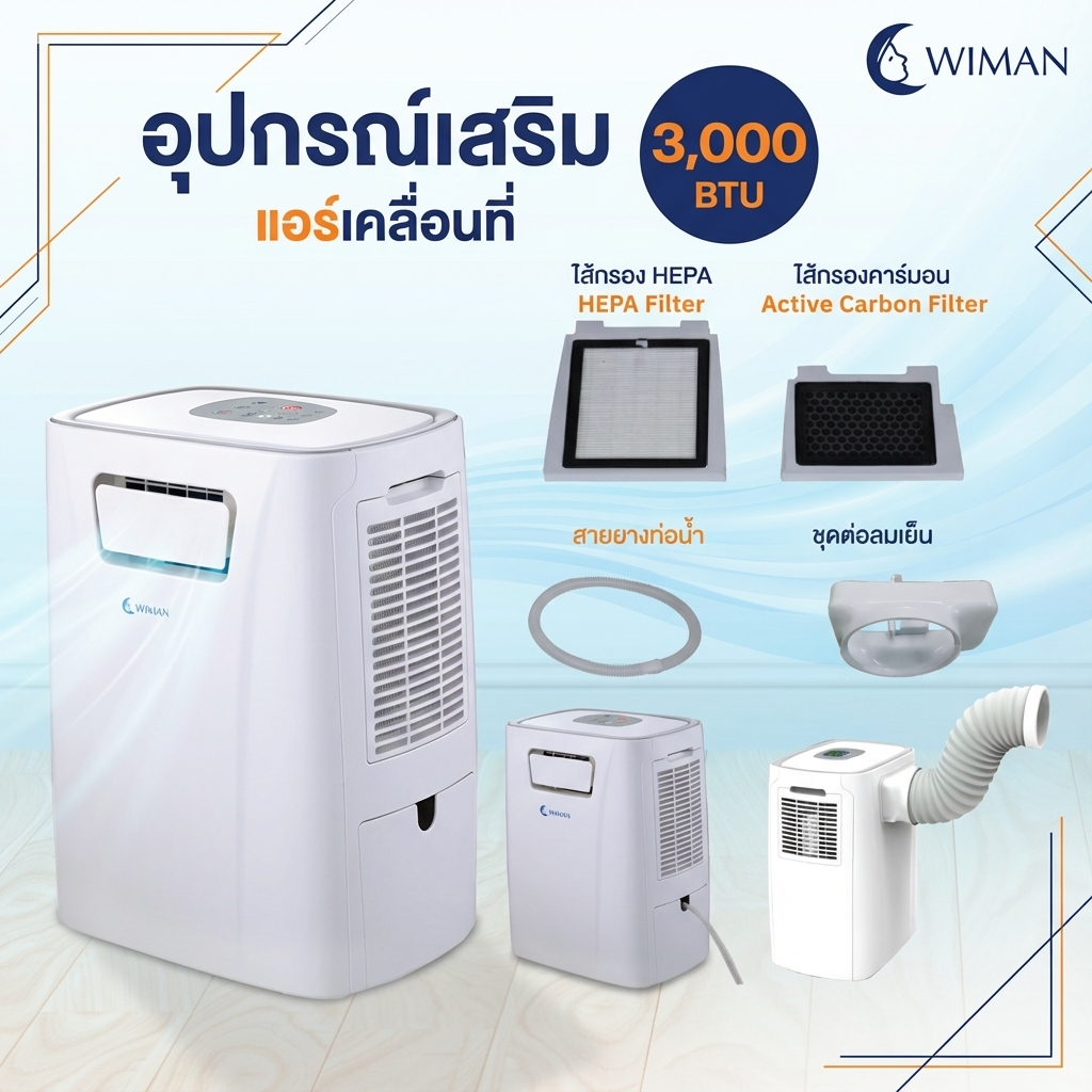 ภาพประกอบแอร์เคลื่อนที่ 3000 BTU WIMAN AIR