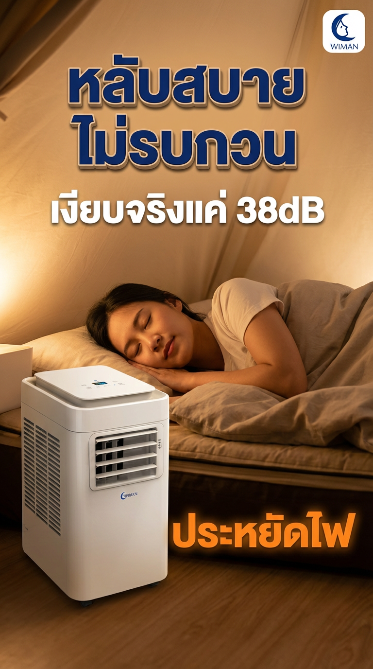 แอร์เคลื่อนที่ WIMAN Air 3000 BTU: เย็นฉ่ำ ประหยัดไฟ ห้องเล็กแค่ไหนก็เอาอยู่